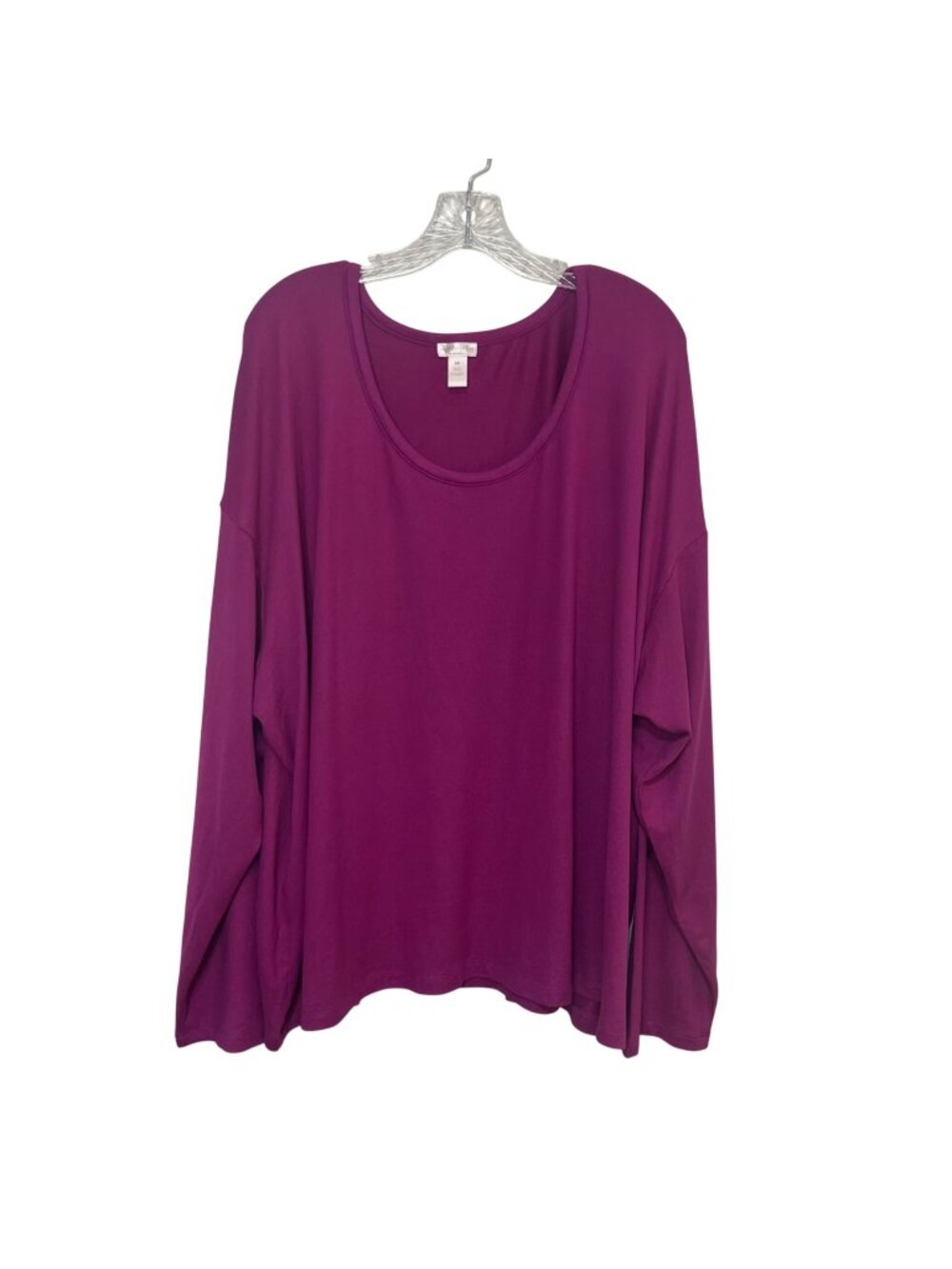 Ambrielle Long Sleeve Sleepwear Top Womens 3X Pink Magenta Warm Soft